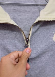 Grey Pullover with Yellow Collar