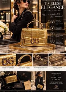 Dolce &amp; Gabbana Gold Croc Embossed Bag