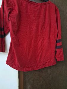 Red "EY" Long Sleeve Tee