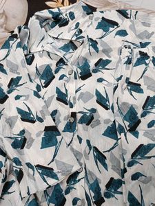 Bohemian Print Button-Up Blouse