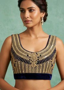 Embellished Velvet Blouse( bhut margin h)