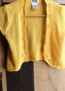 Sunny Yellow Knit Cropped Cardigan