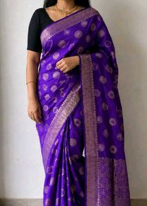 Vibrant Purple Silk Saree