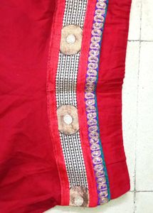 Rajputani Red Embroidered Ethnic Skirt