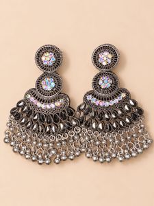 Bohemian Dangle Earrings with Rhinestones
