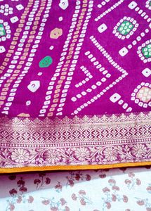 Elegant Purple Bandhani Saree