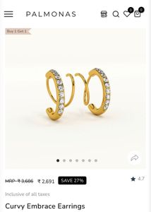 Gold Plated Crystal Hoop Earrings