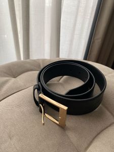 H&M Classic Black Belt with Gold Buckle