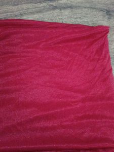 Vibrant Red Saree with Embellished Border