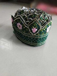 Green Floral Fabric Border