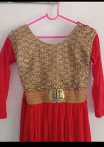 Stunning Red &amp; Gold Ethnic Gown