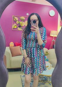 Zudio Multicolor Smocked Mini Dress