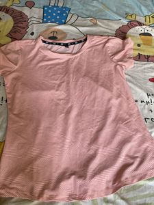 Pink Textured T-Shirt Jersey