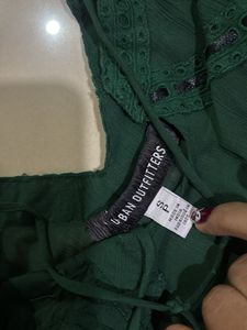 Green Lace Trim Cami Top