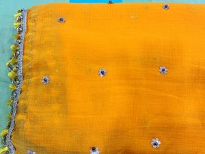 Mustard Yellow Sari (Ready To Wear)