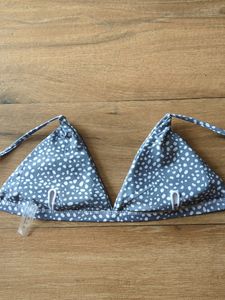 Grey Polka Dot Bikini Top