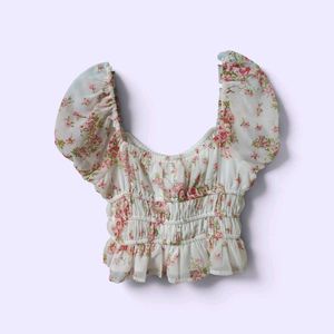 Floral Smocked Puff Sleeve Top