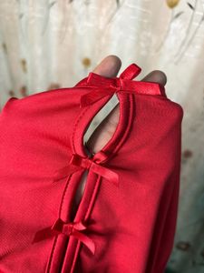 Red Long Sleeve Cutout Top &amp; white tank to