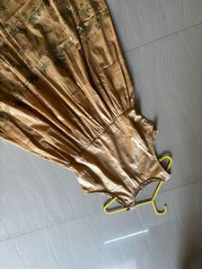 Pretty Beige Gold  Midi Dress