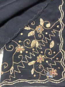Black Satri Zardozi Work Saree