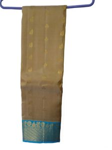 Elegant Brown Saree with Blue Border