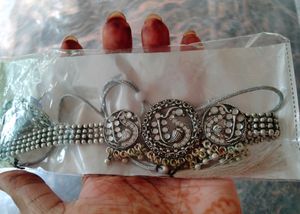 Oxidised Chokkar Neckpiece With Mirror Work And Ea