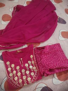 Bandhani Print Kurta Sharara