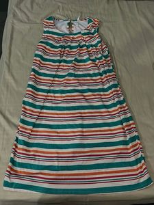 Striped Sleeveless Maxi Dress