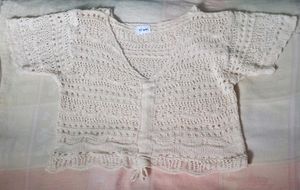 Crochet Knit Short Sleeve Top