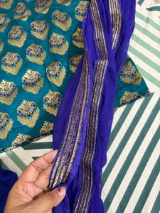 Beautiful Teal Kurta Set with Blue Dupatta