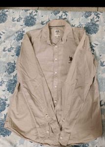 US Polo Assn. Men's khakhi Button-Up Shirt