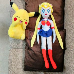 Sailor Moon and Pikachu Plush Doll