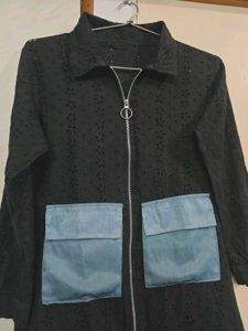 Black Eyelet Zip-Up Jacket 🖤🔷