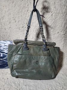 Stylish Green Leather Hobo Bag