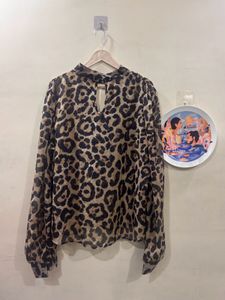 Animal Print Chiffon Blouse