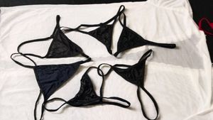 Black Lace Bikini Panties Set