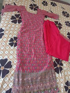 Cotton Work Kurta Set Wit Duapata