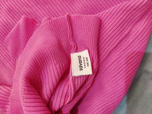 savana Pink Heart Knit Polo Top