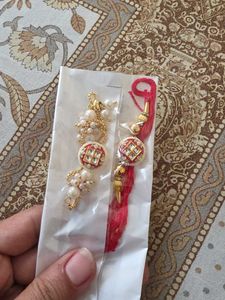 Beautiful Rakhi and Earrings Set