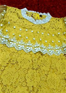 Elegant Yellow Lace Top💫