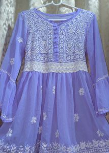 Lavender Chikankari Kurta