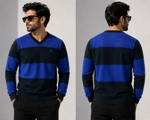 Wrangler Men's Striped V-Neck Sweater