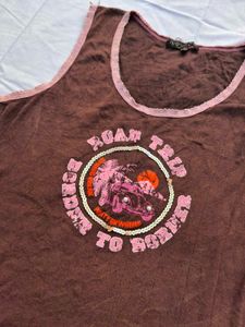 Cute Brown "Road Trip" Tank Top