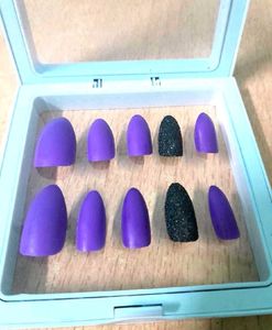 Purple Almond Press-On Nails