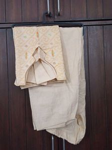 Beige Kurta Salwaar with Embroidery