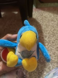 Cute Blue Plush Toy with Yellow Beak