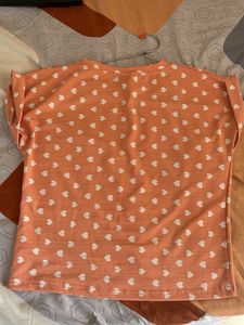 Peach Heart Print crop top