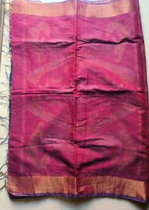 Navy Blue Saree with Leaf Motif without blouse