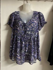 Chic Floral Print V-Neck Tie Top