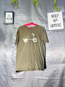 Olive Green Graphic T-Shirt